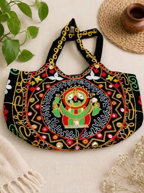 Divine Jagannath Embroidered Tote