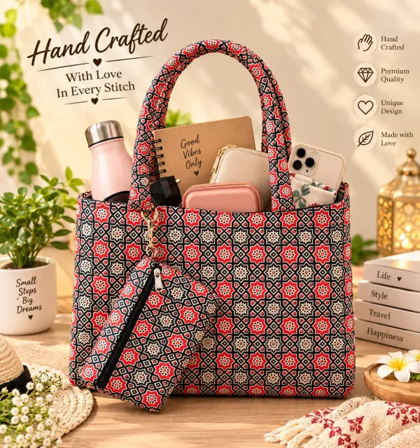 Elegant Handcrafted Multicolor Handbag