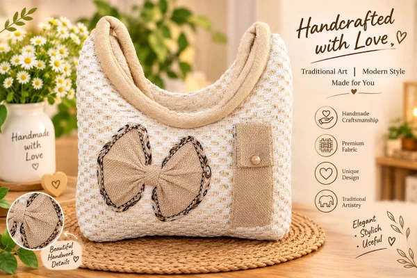 Elegant Handcrafted Bow Detail Handbag