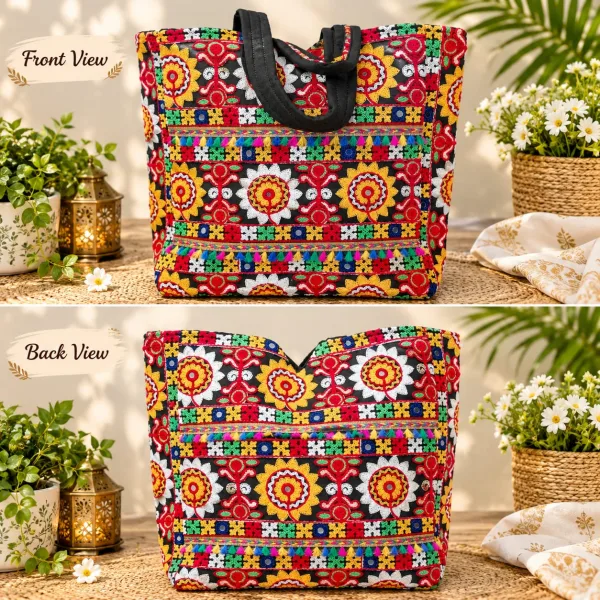 Vibrant Ethnic Handbag with Intricate Embroidery