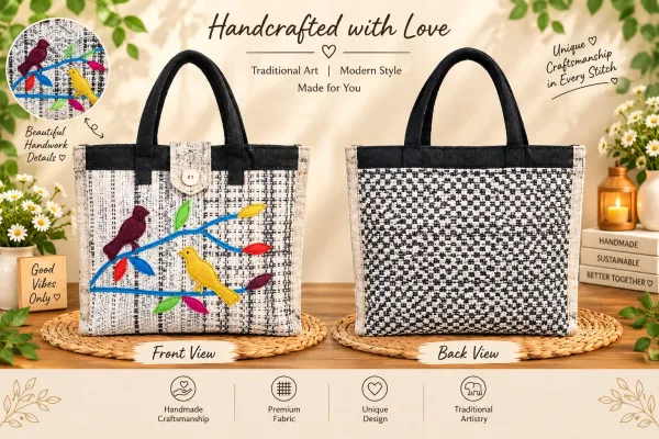 Elegant Handcrafted Office Bag with Unique Artistry